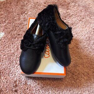 Camille Toddler/Baby Black Leather + Sherpa (Waverly) New in Box Size 23